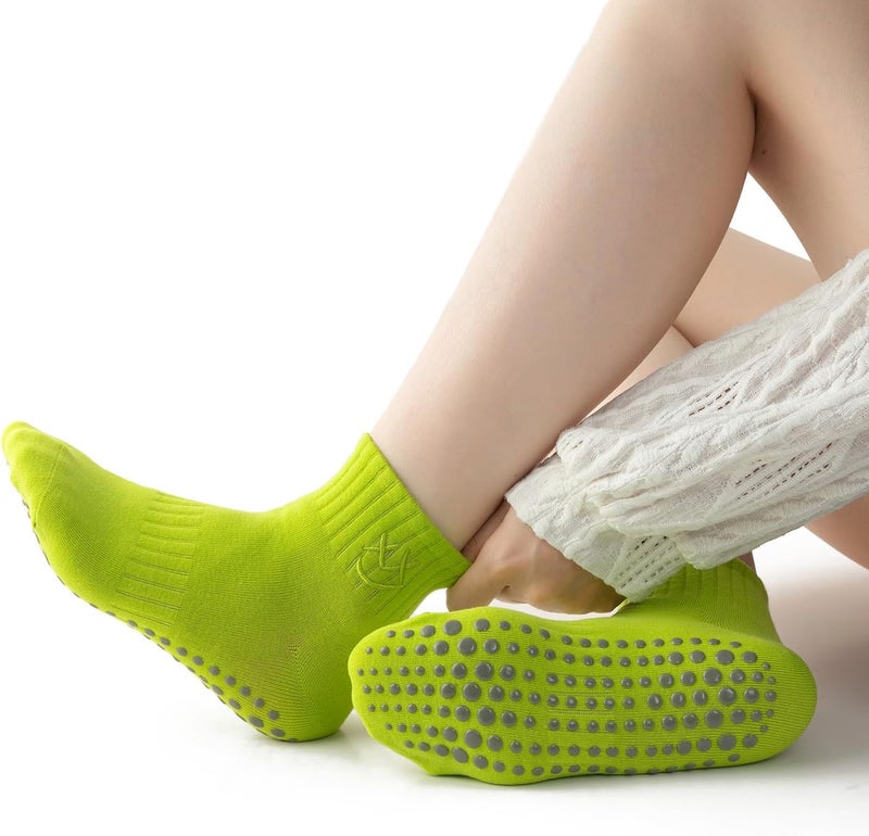 Soxbang 3/6 Pairs Cute Pilates Socks with Grips,Yoga Socks Barre Sock Non Slip Grip Embroidery for Barre Ballet Workout - Image 2